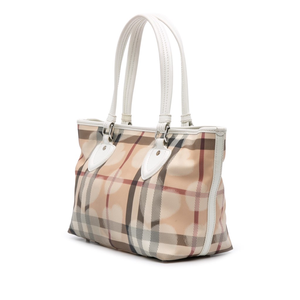 Burberry House Check Coated Canvas Hearts Gracie Tote - Back view