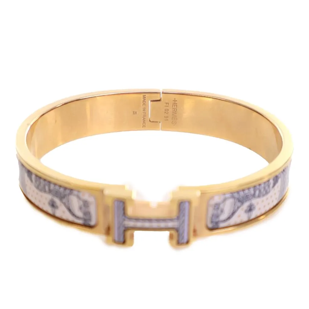 Hermès Enamel Grand Apparat Remix Clic H Bracelet PM White Good - Back View