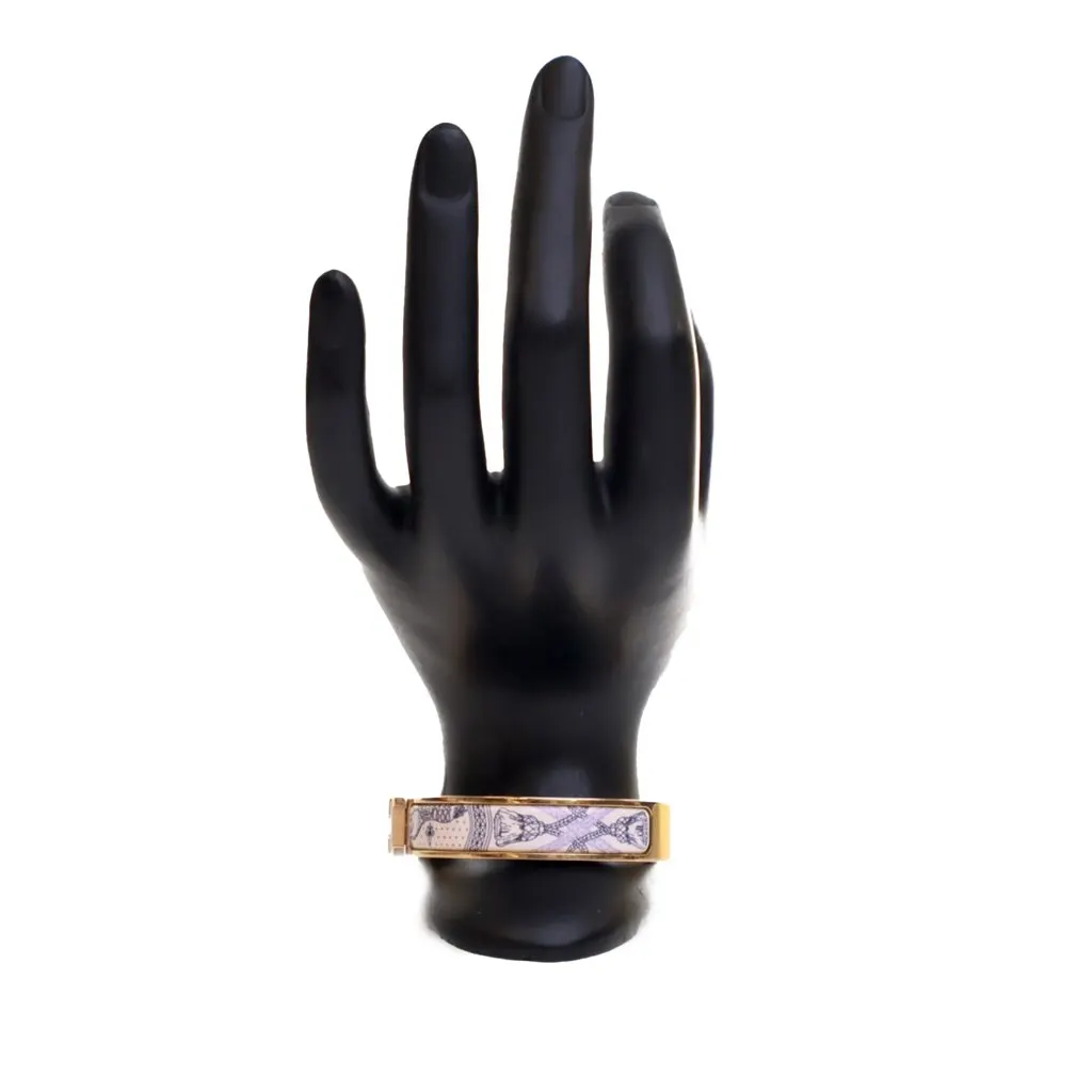 Hermès Enamel Grand Apparat Remix Clic H Bracelet PM White Good - Inside View