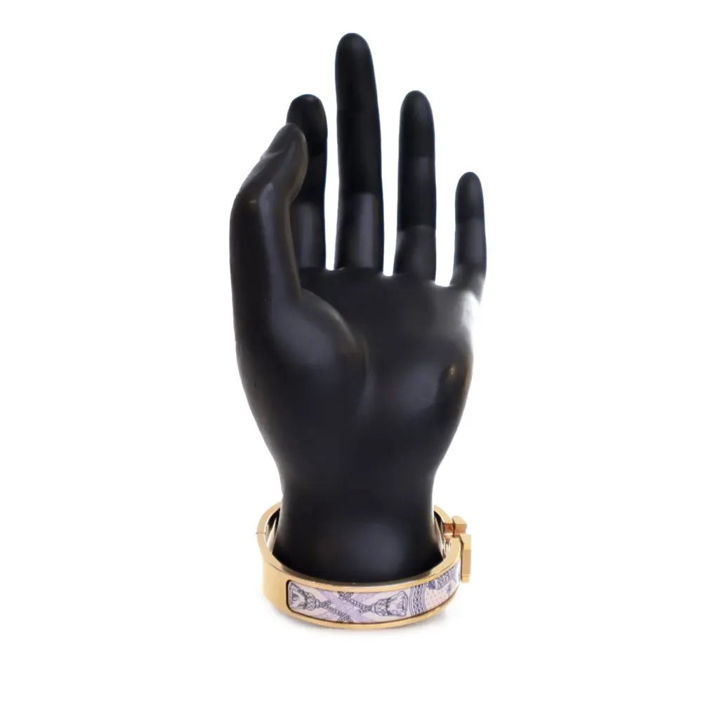 Hermès Enamel Grand Apparat Remix Clic H Bracelet PM White Good - Model View