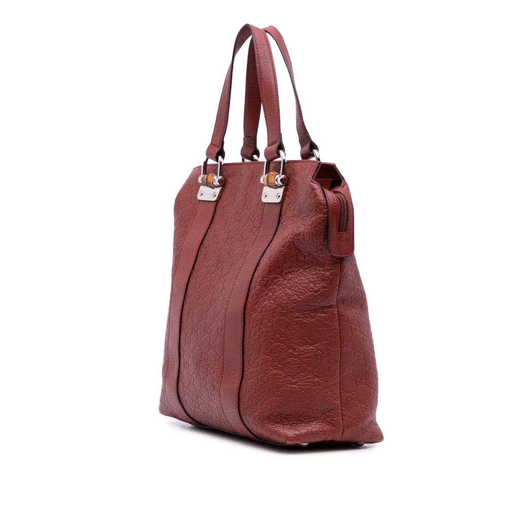 Gucci Guccissima Tender Bamboo Bar Tote - Back view