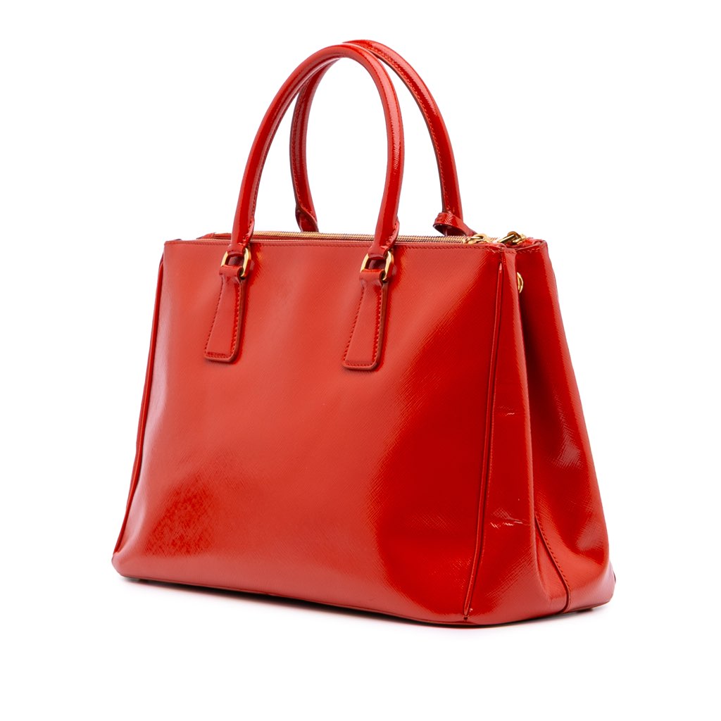 Prada Medium Saffiano Vernice Galleria Double Zip Satchel - 2