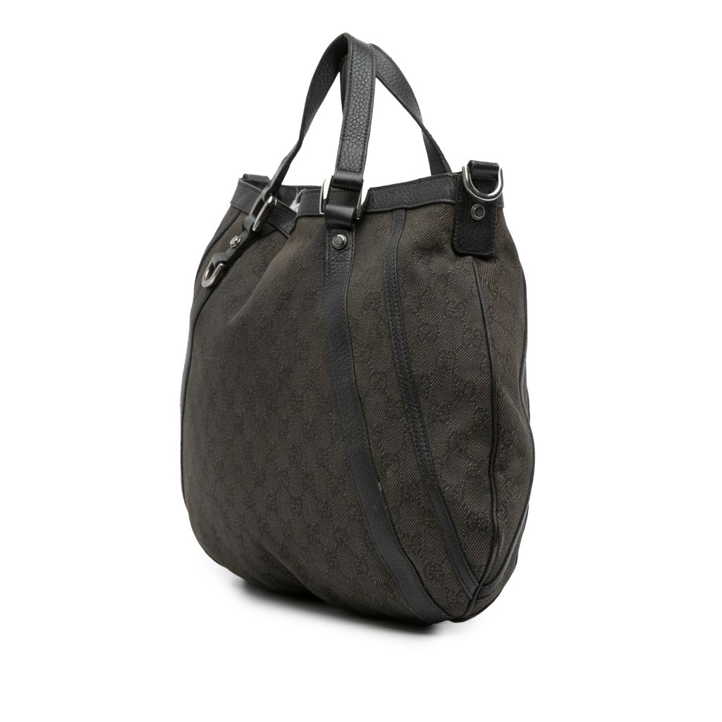 Gucci GG Denim Abbey D Ring Satchel - Back view