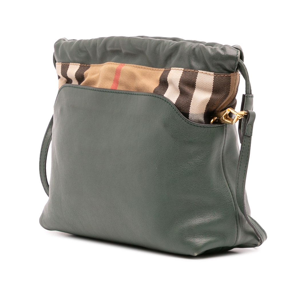 Burberry House Check Canvas and Calfskin Little Crush Crossbody - Back view