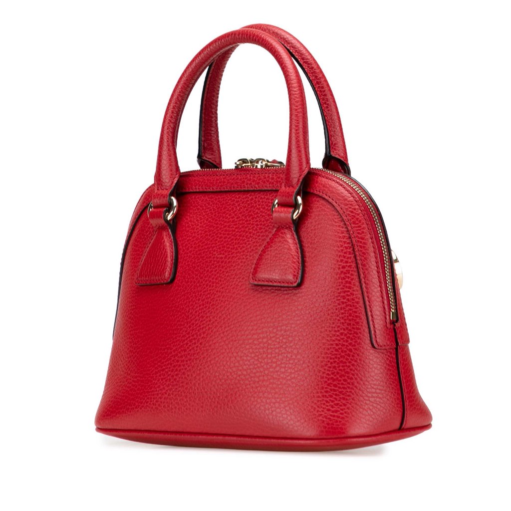 Gucci Mini Leather GG Charm Dome Satchel - Back view