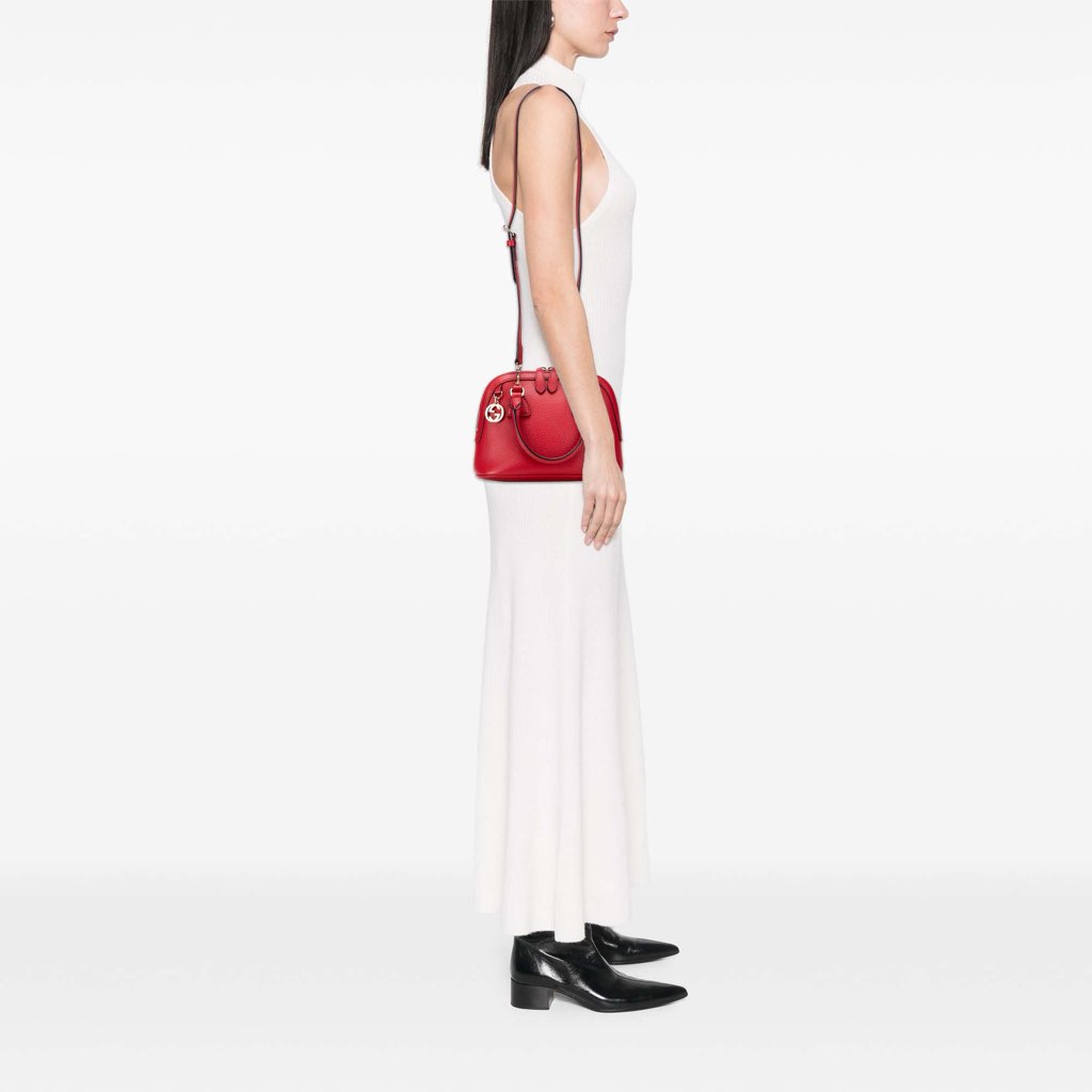 Gucci Mini Leather GG Charm Dome Satchel - Image 12
