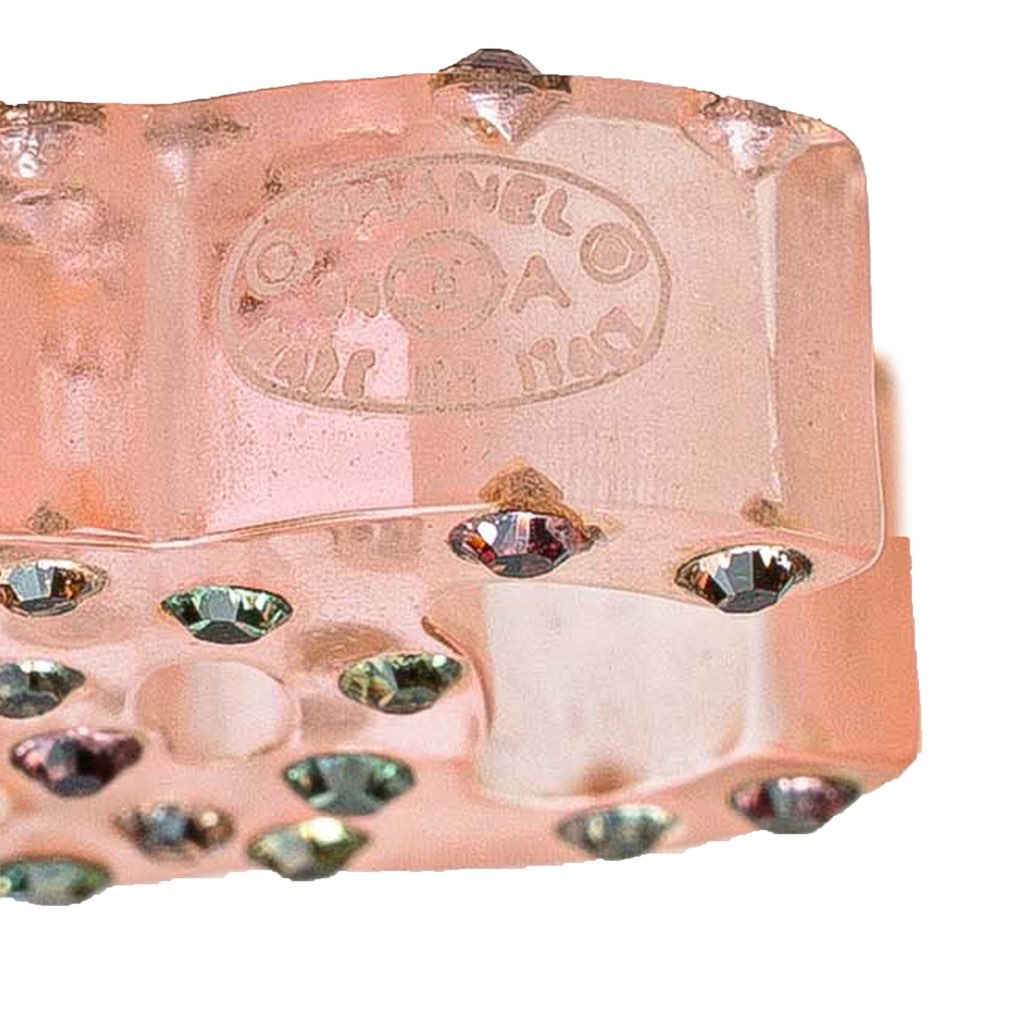 Chanel Resin Crystal CC Push Back Earrings - Image 6