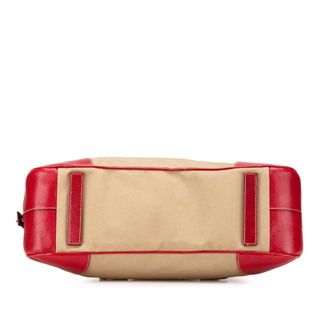 Prada Cinghiale Trimmed Canvas Canapa Bauletto Bag - 3