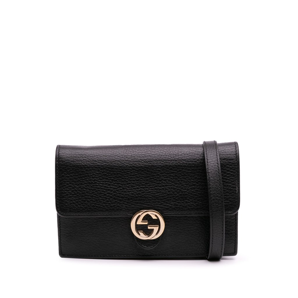 Gucci Interlocking G Dollar Calfskin Wallet on Chain