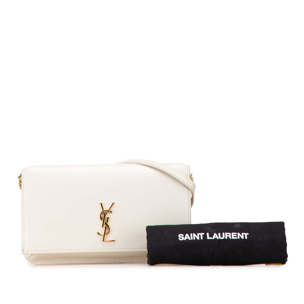 Saint Laurent Smooth Leather Cassandre Phone Holder - Image 12