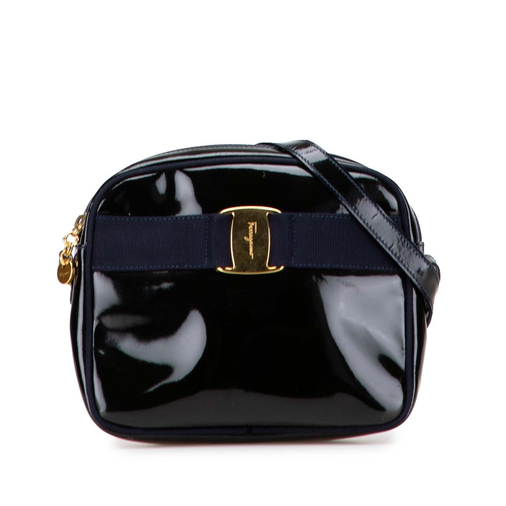 Salvatore Ferragamo Patent Vara Crossbody
