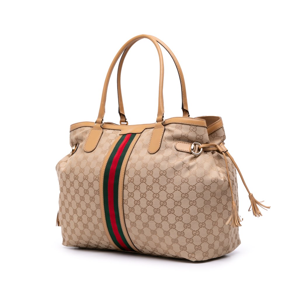 Gucci GG Canvas Web Tassel Tote - 2