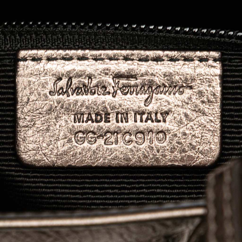 Salvatore Ferragamo Perforated Leather Gancini Shoulder Bag - Side view