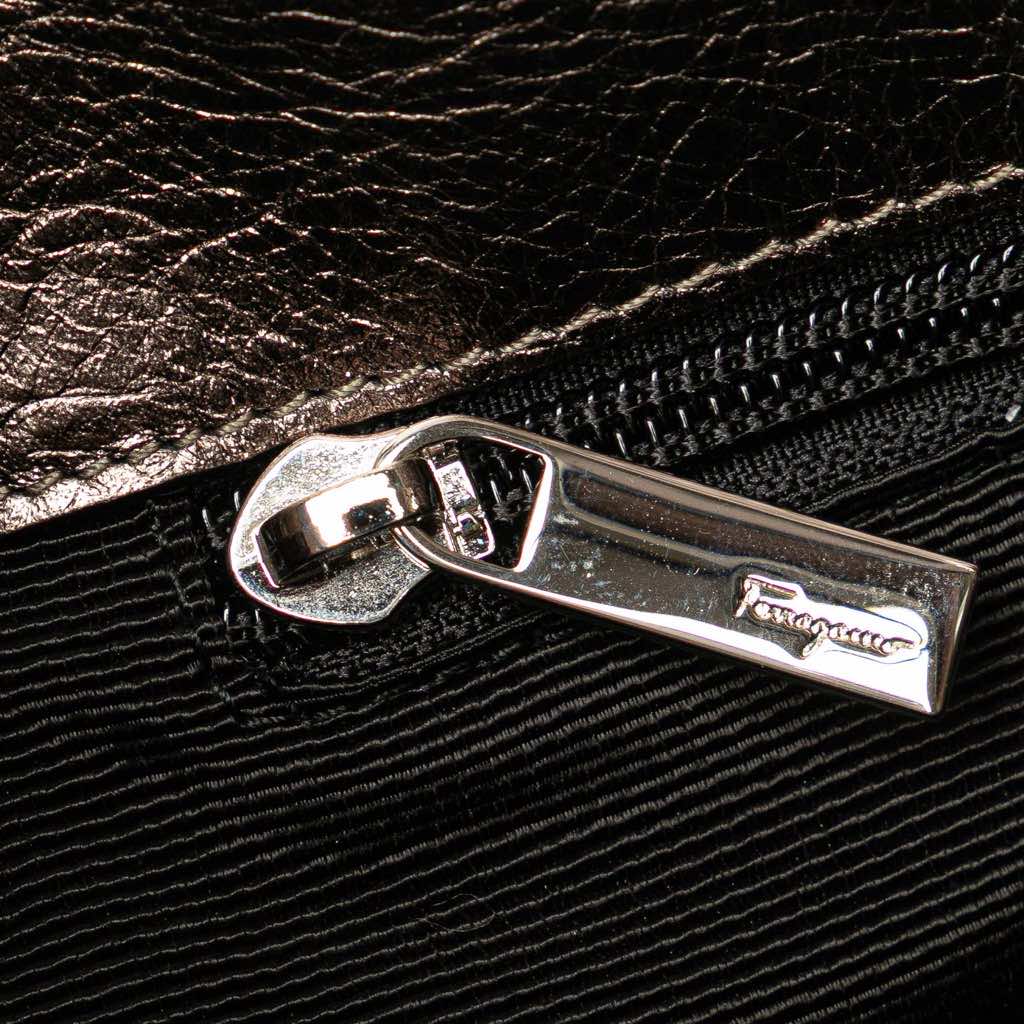 Salvatore Ferragamo Perforated Leather Gancini Shoulder Bag - Detail 2