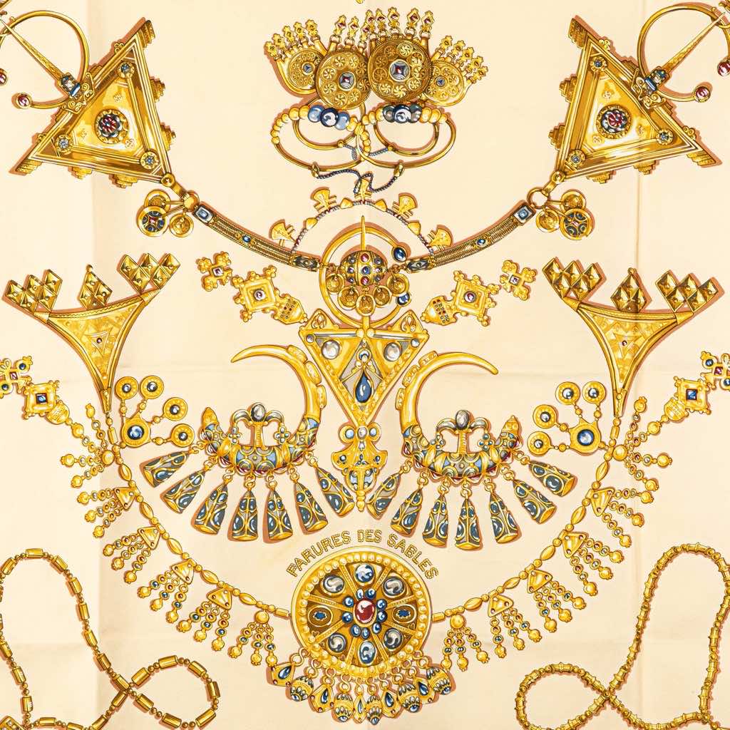 Hermès Parures des Sables Silk Scarf - Back view