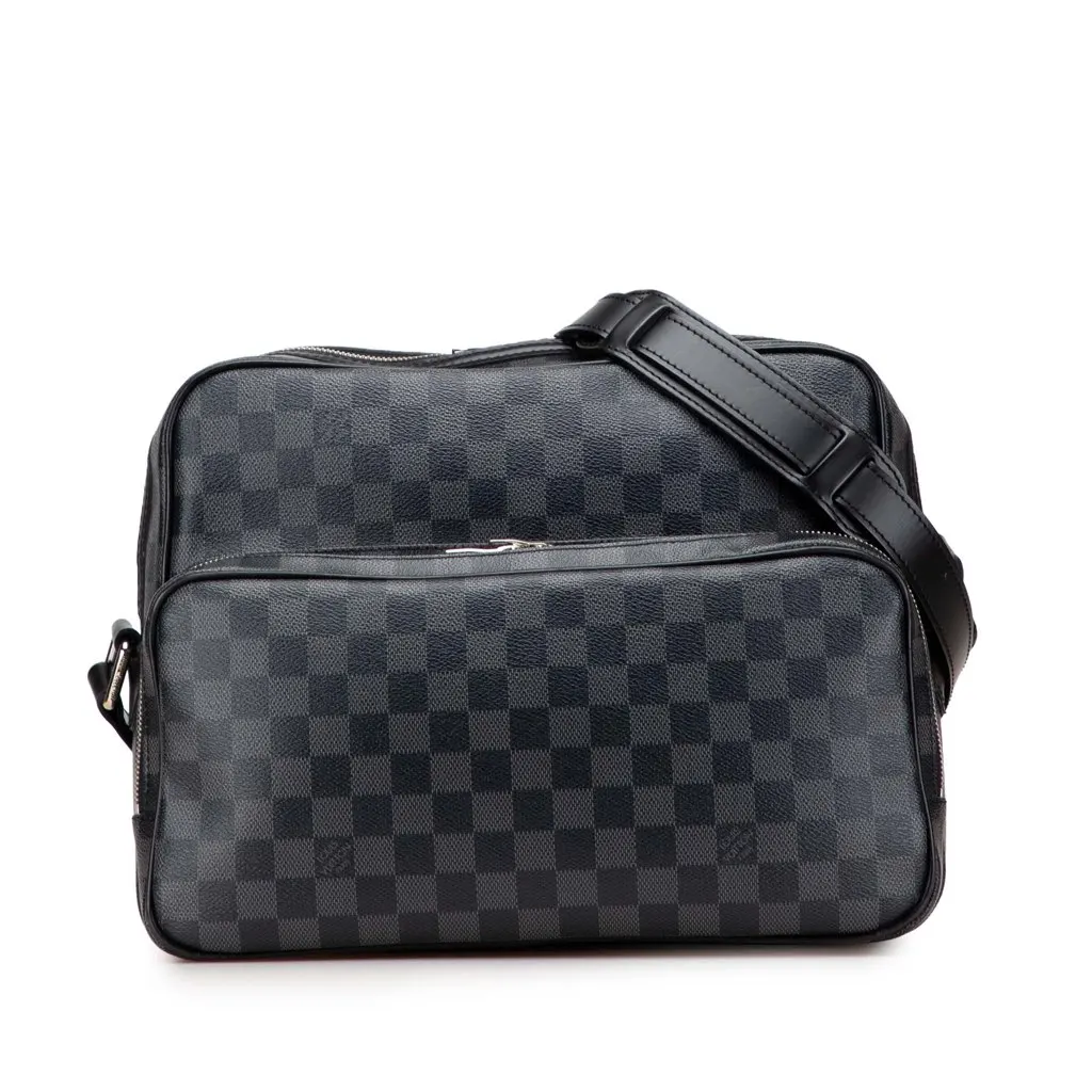 Louis Vuitton Damier Graphite Sac Leoh Black Canvas Good - Front View