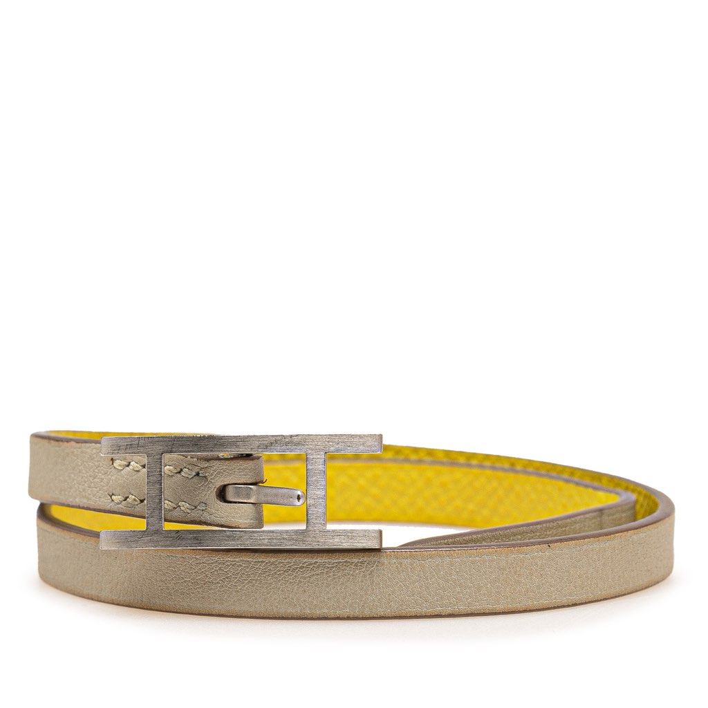 Hermès Leather Behapi Double Tour Bracelet M - Back view