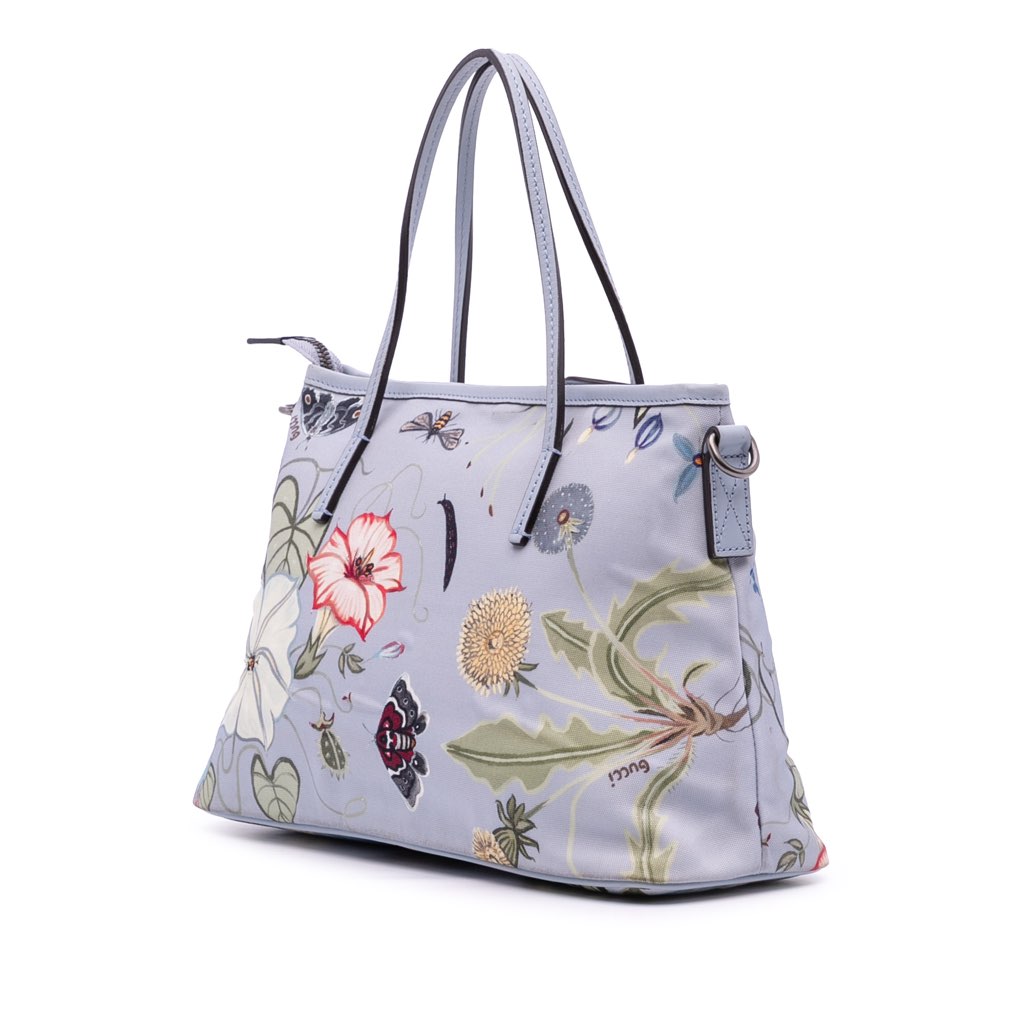Gucci Small Canvas Flora Knight Convertible Tote - Back view