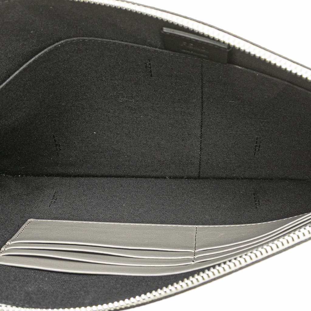 Fendi Zucca Coated Canvas FF 1974 Diagonal Vitello Liberty Clutch - 4