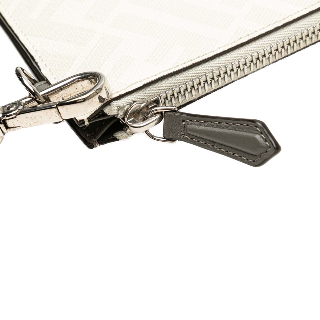 Fendi Zucca Coated Canvas FF 1974 Diagonal Vitello Liberty Clutch - Detail 2