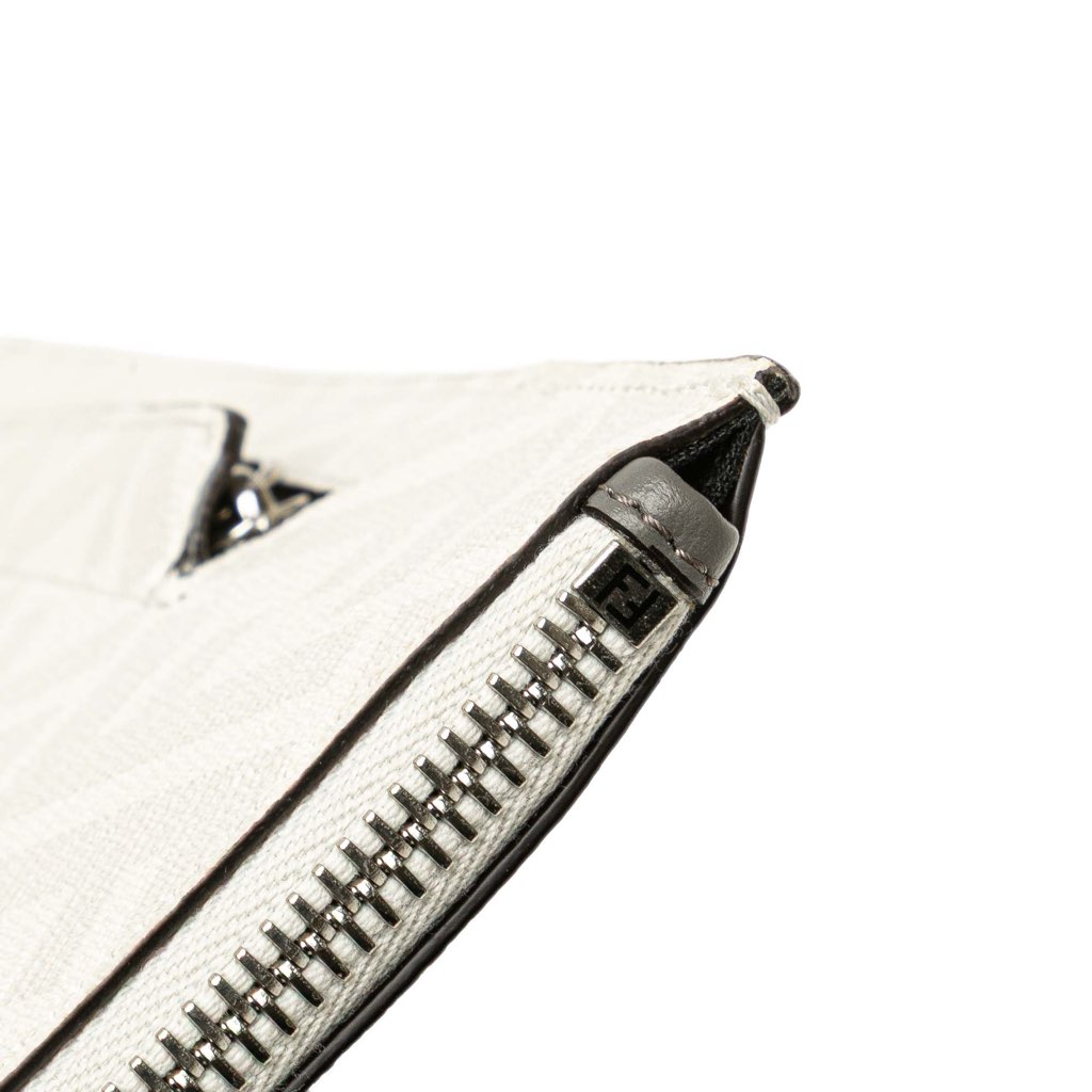 Fendi Zucca Coated Canvas FF 1974 Diagonal Vitello Liberty Clutch - Image 10