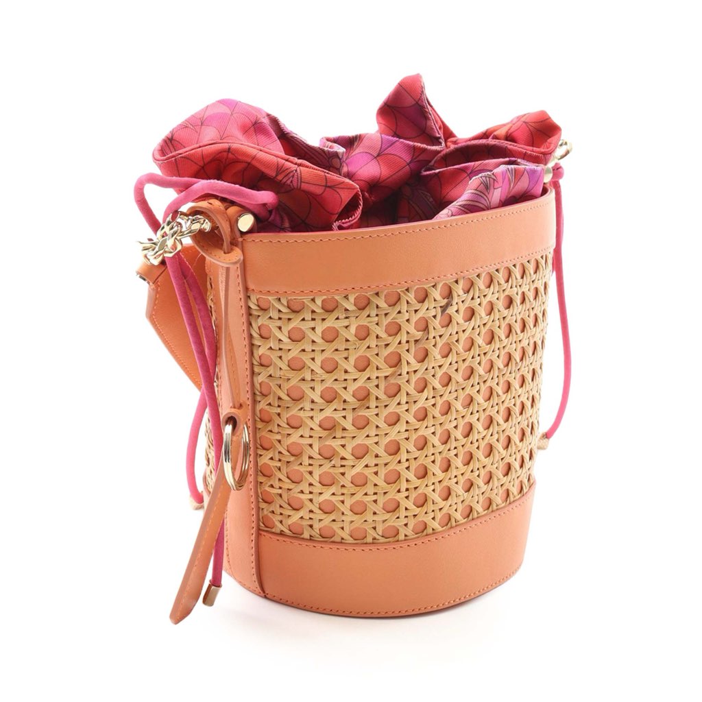 Bvlgari Rattan and Calfskin Serpenti Forever Bucket Bag - 2