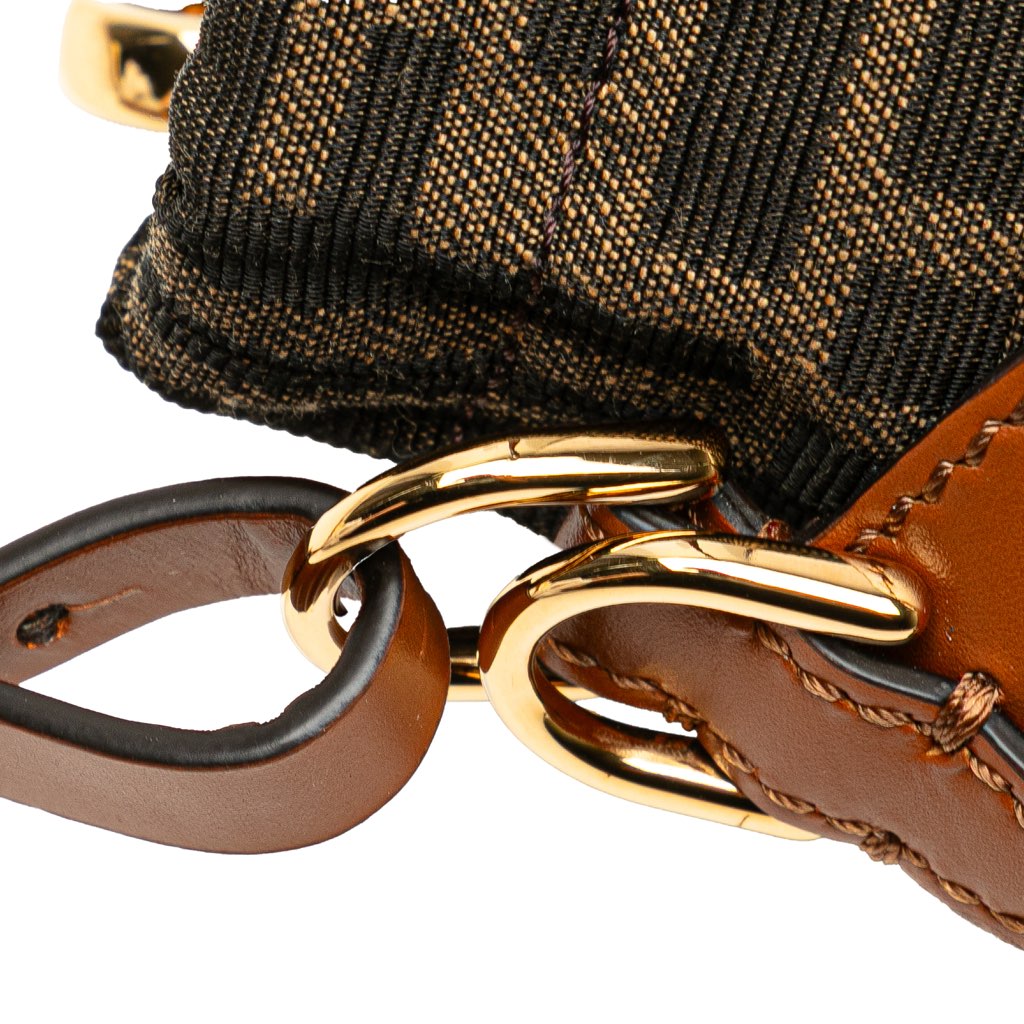 Fendi Nano Zucca Straw and Canvas Step Out Bag - Detail 2