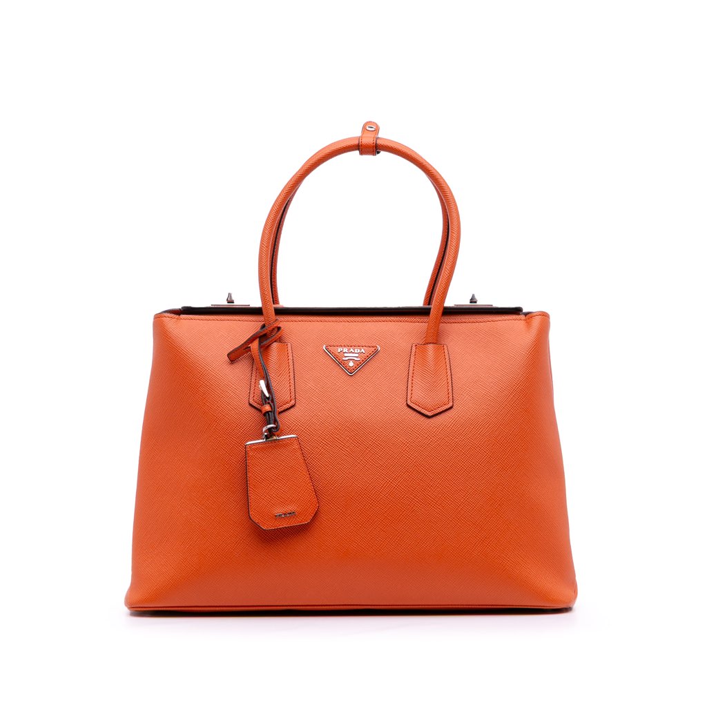 Prada Saffiano Cuir Turnlock Twin Satchel