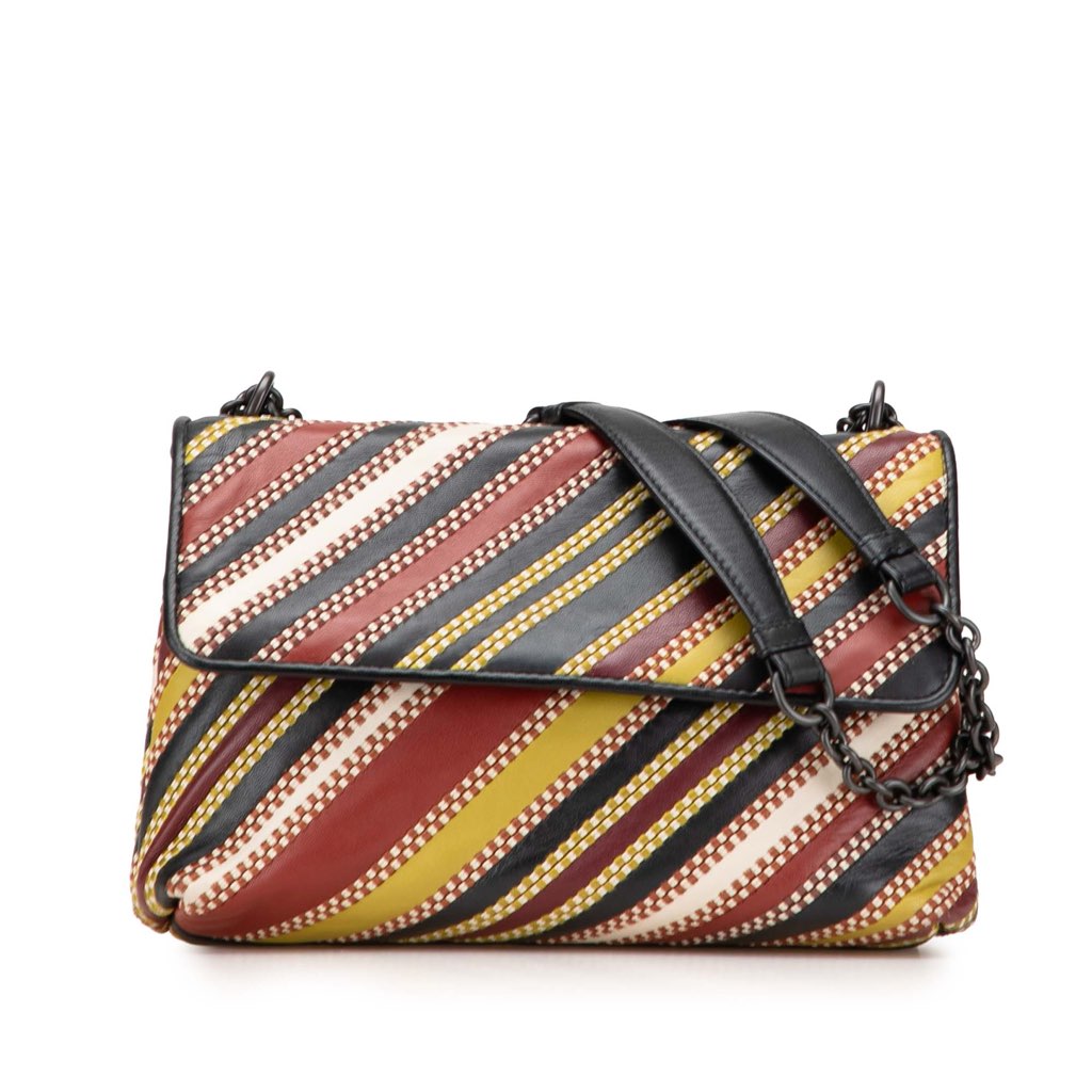 Bottega Veneta Small Leather Embroidered Stripe Olimpia Shoulder Bag
