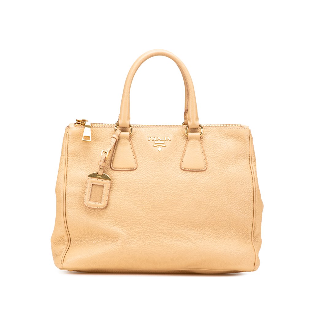 Prada Large Vitello Daino Double Zip Tote
