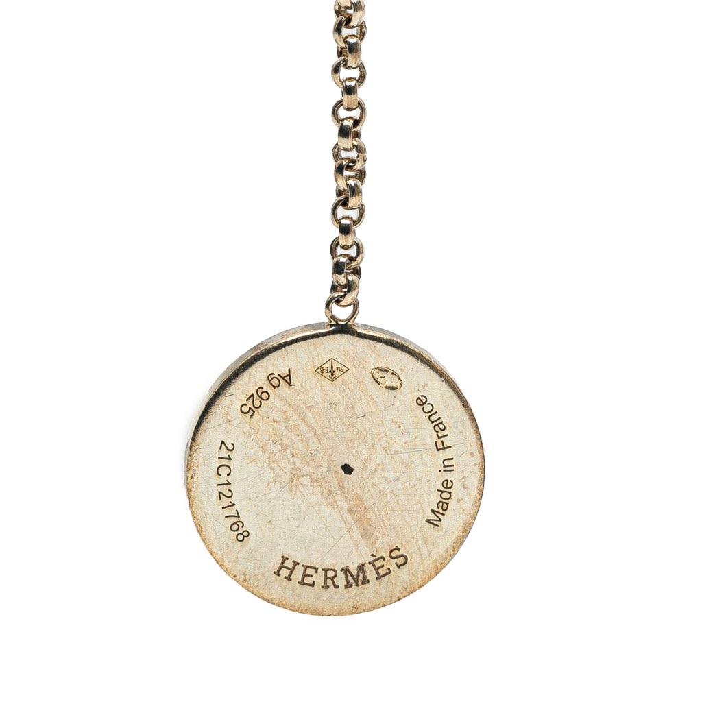 Hermès Sterling Silver and 18K Rose Gold Ex Libris Swing Earrings - 4