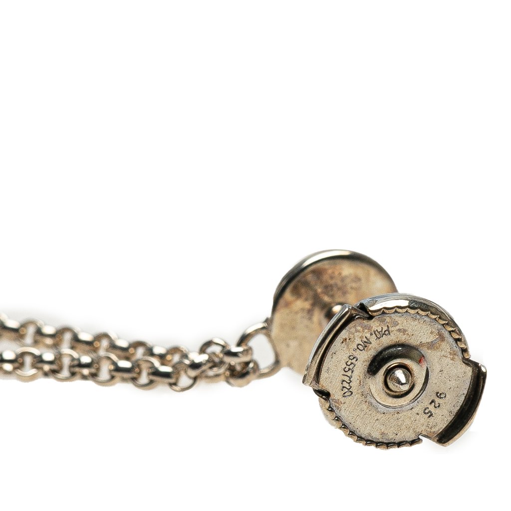 Hermès Sterling Silver and 18K Rose Gold Ex Libris Swing Earrings - Detail 1