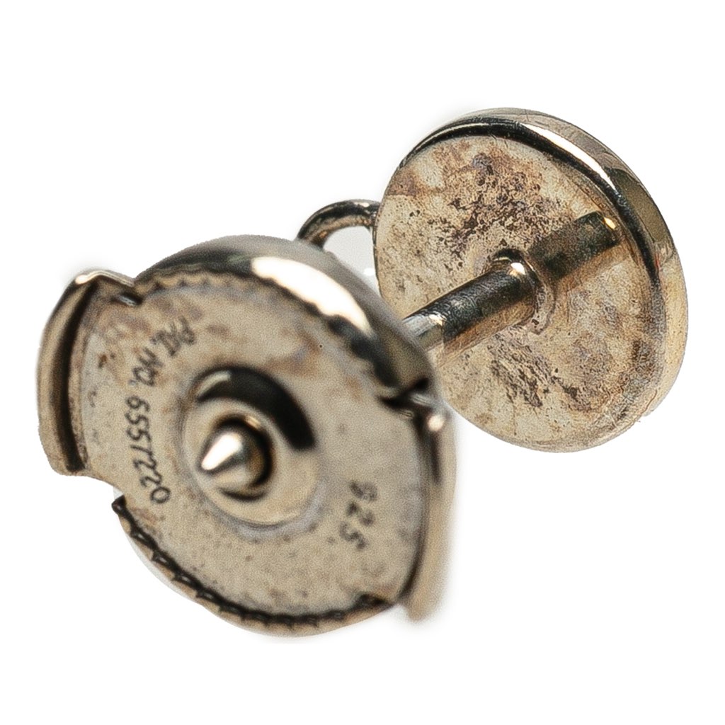 Hermès Sterling Silver and 18K Rose Gold Ex Libris Swing Earrings - Detail 2