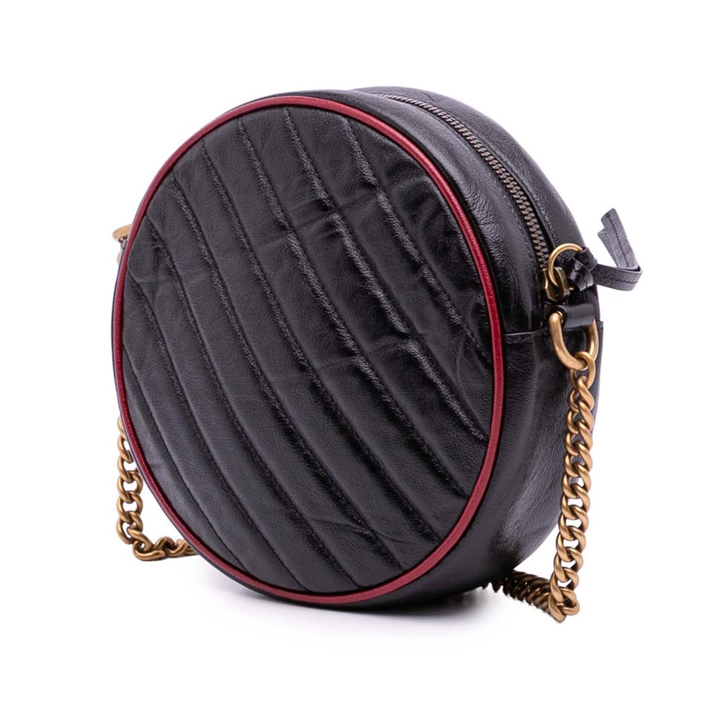 Gucci Mini GG Marmont Matelasse Leather Torchon Round Crossbody - 2