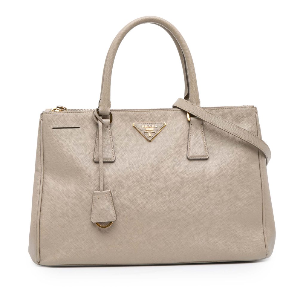 Prada Medium Saffiano Lux Galleria Double Zip Satchel