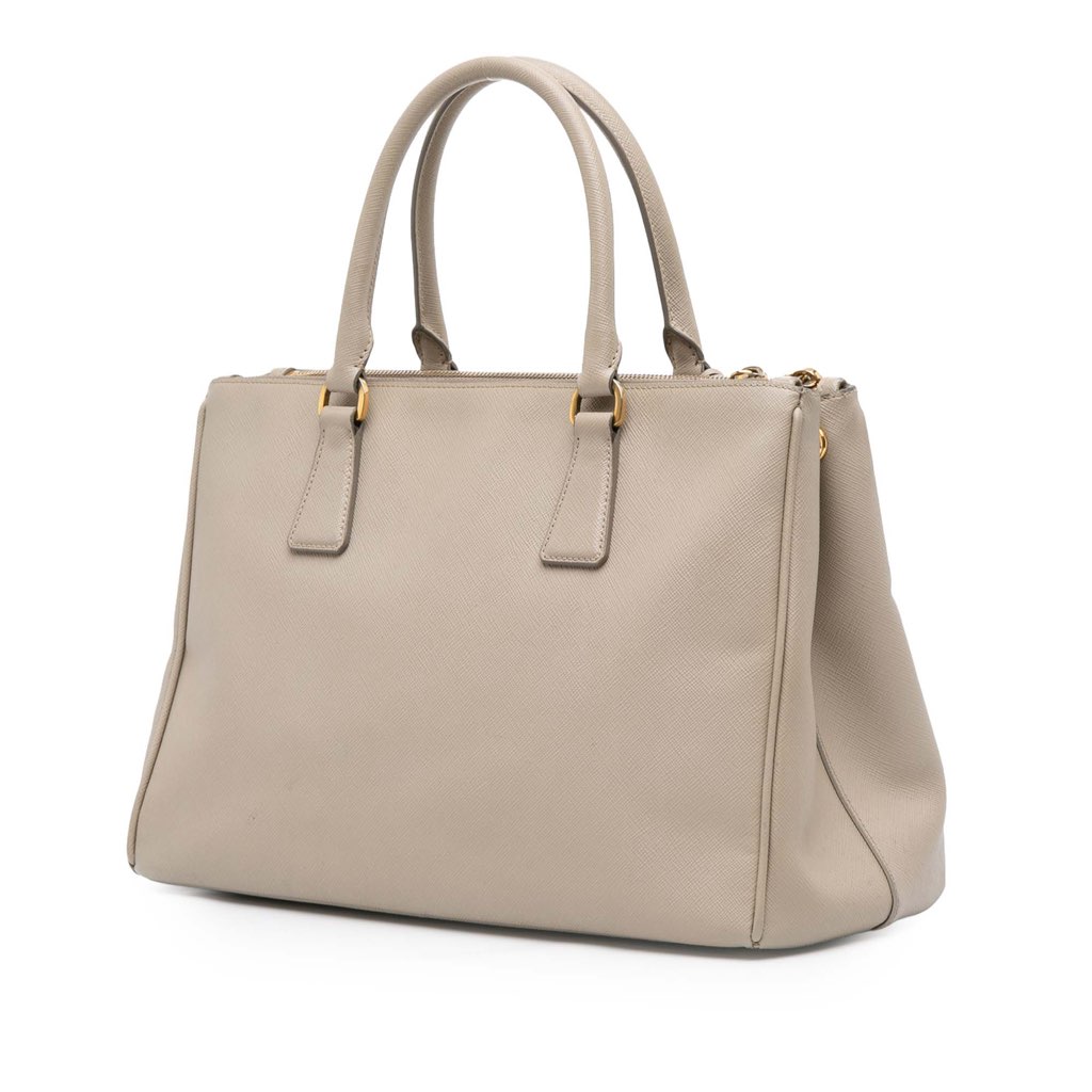 Prada Medium Saffiano Lux Galleria Double Zip Satchel - Back view