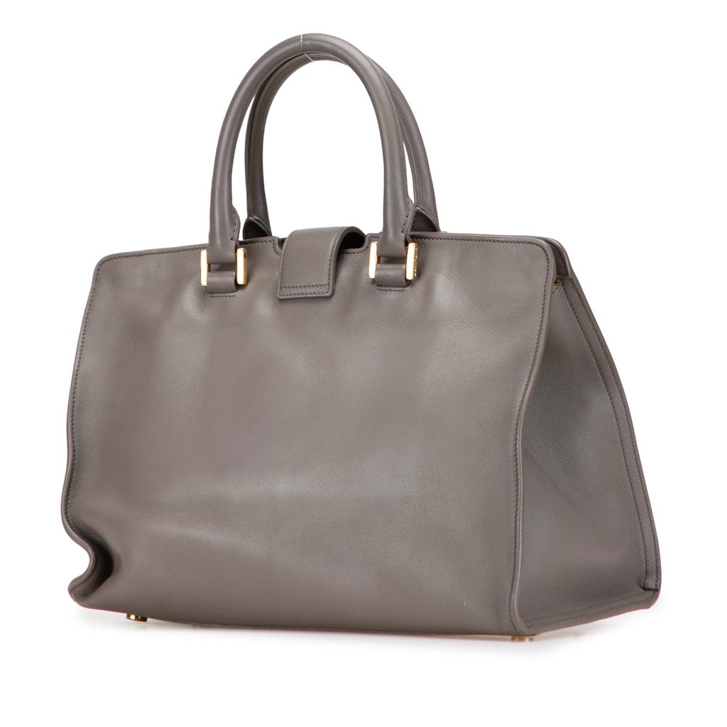 Saint Laurent Small Leather Monogram Cabas Satchel - Back view