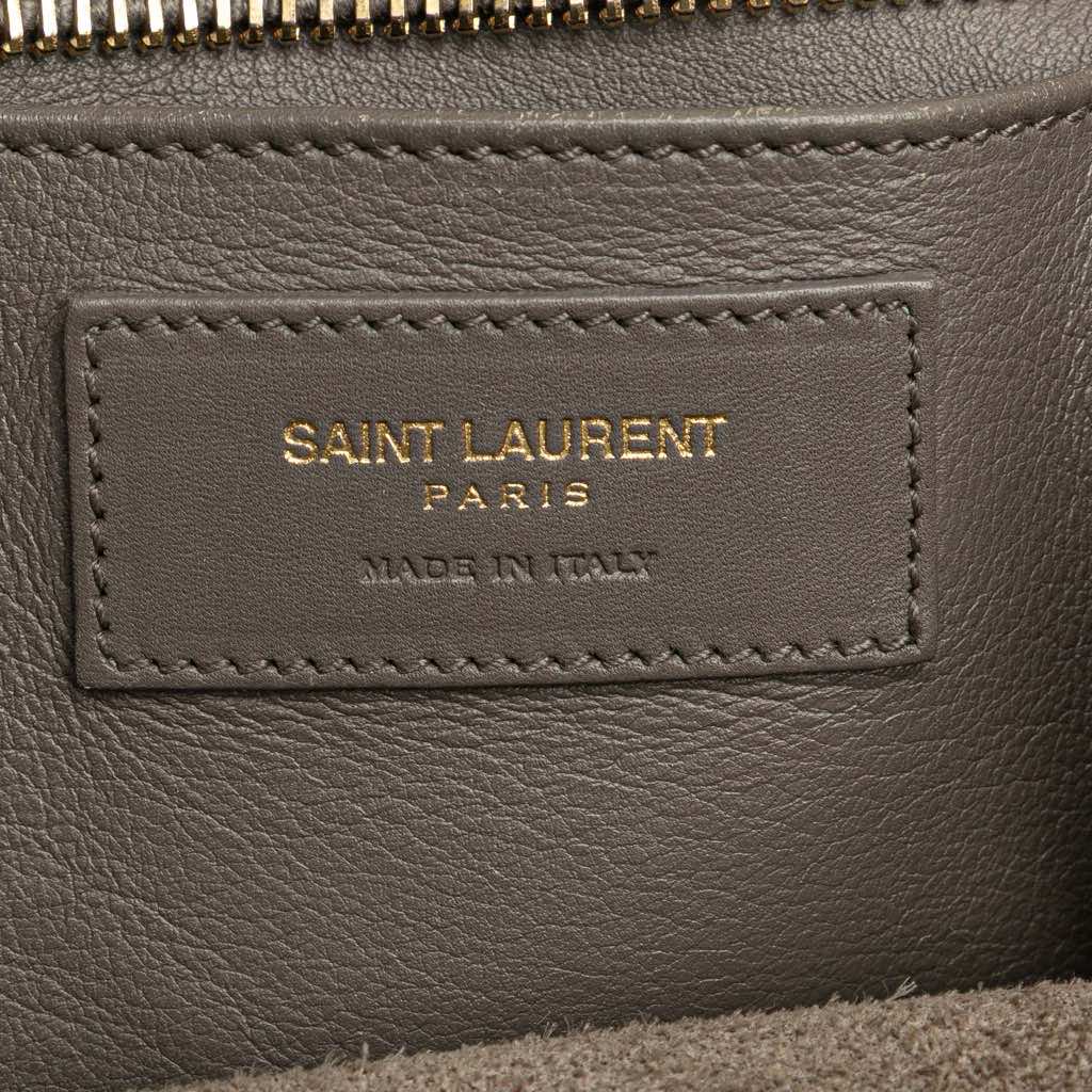 Saint Laurent Small Leather Monogram Cabas Satchel - Side view