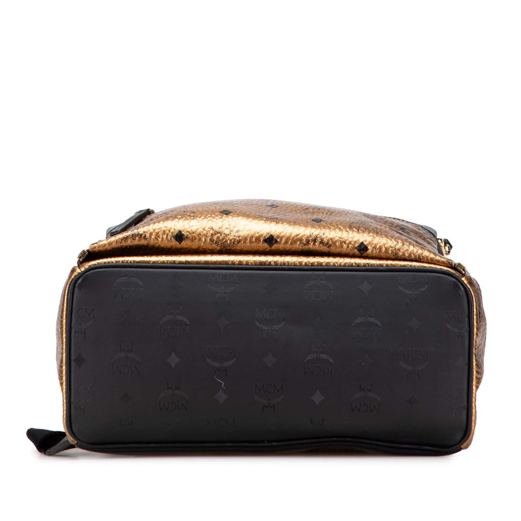 Mcm Small Visetos Metallic Coated Canvas Studded Stark Backpack - Image 6