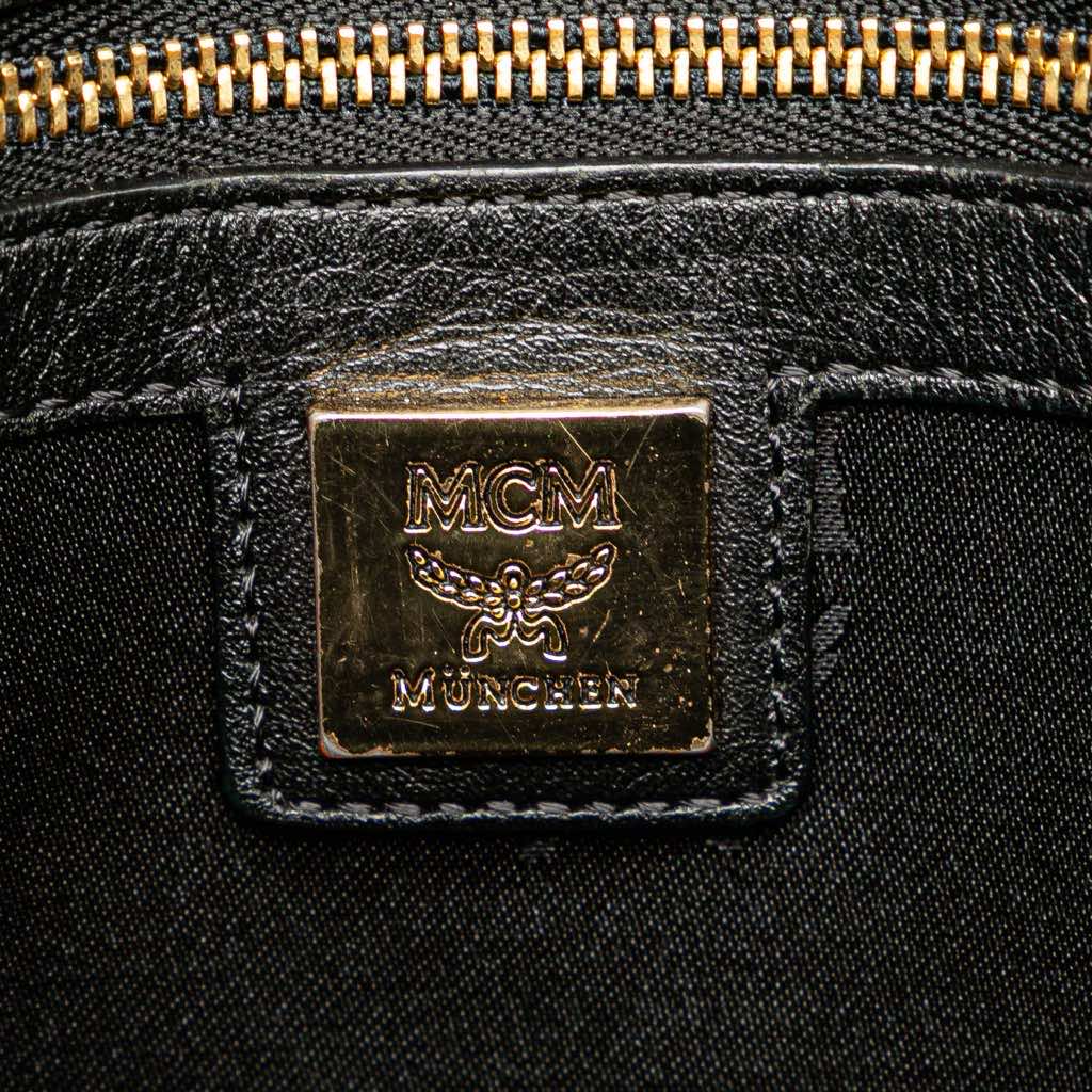 Mcm Small Visetos Metallic Coated Canvas Studded Stark Backpack - Side view