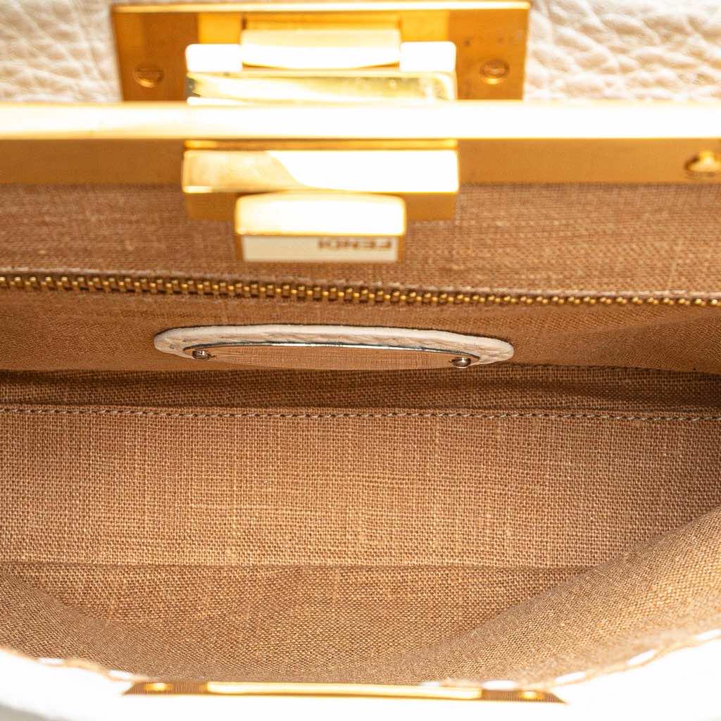 Fendi Medium Pebbled Leather Peekaboo Satchel - 4
