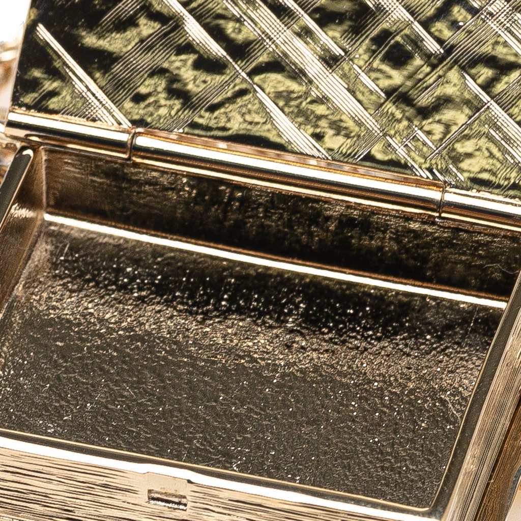 Chanel Gold Plated Enamel CC Lion Book Locket Pendant Necklace - Back view