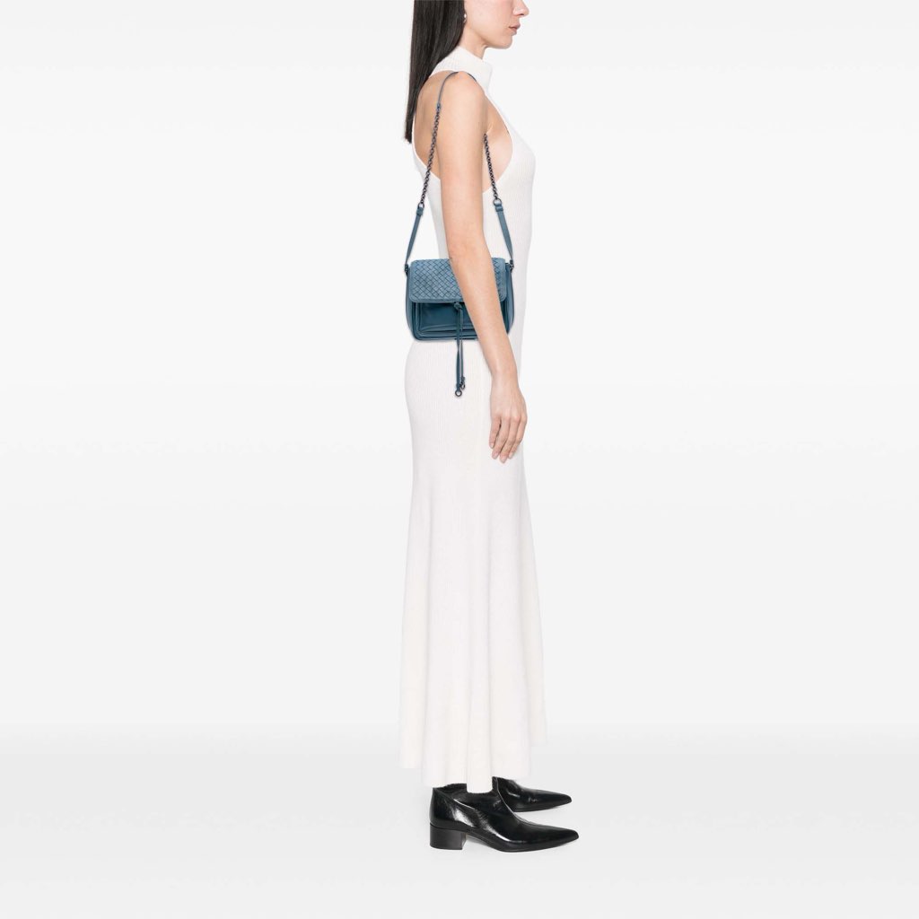 Bottega Veneta Intrecciato Trimmed Nappa Flap Crossbody - Image 15