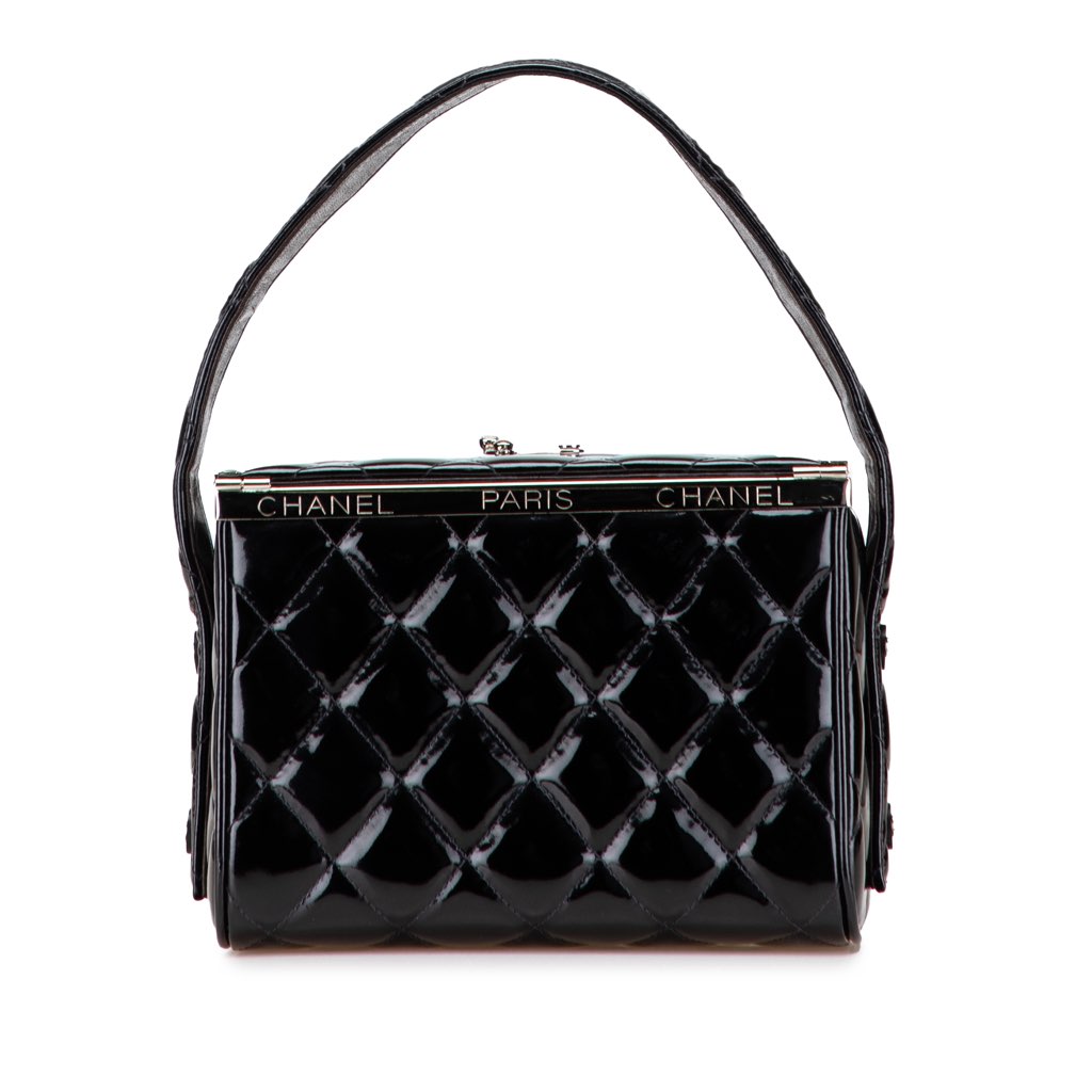 Chanel Quilted Patent Leather Box Handbag