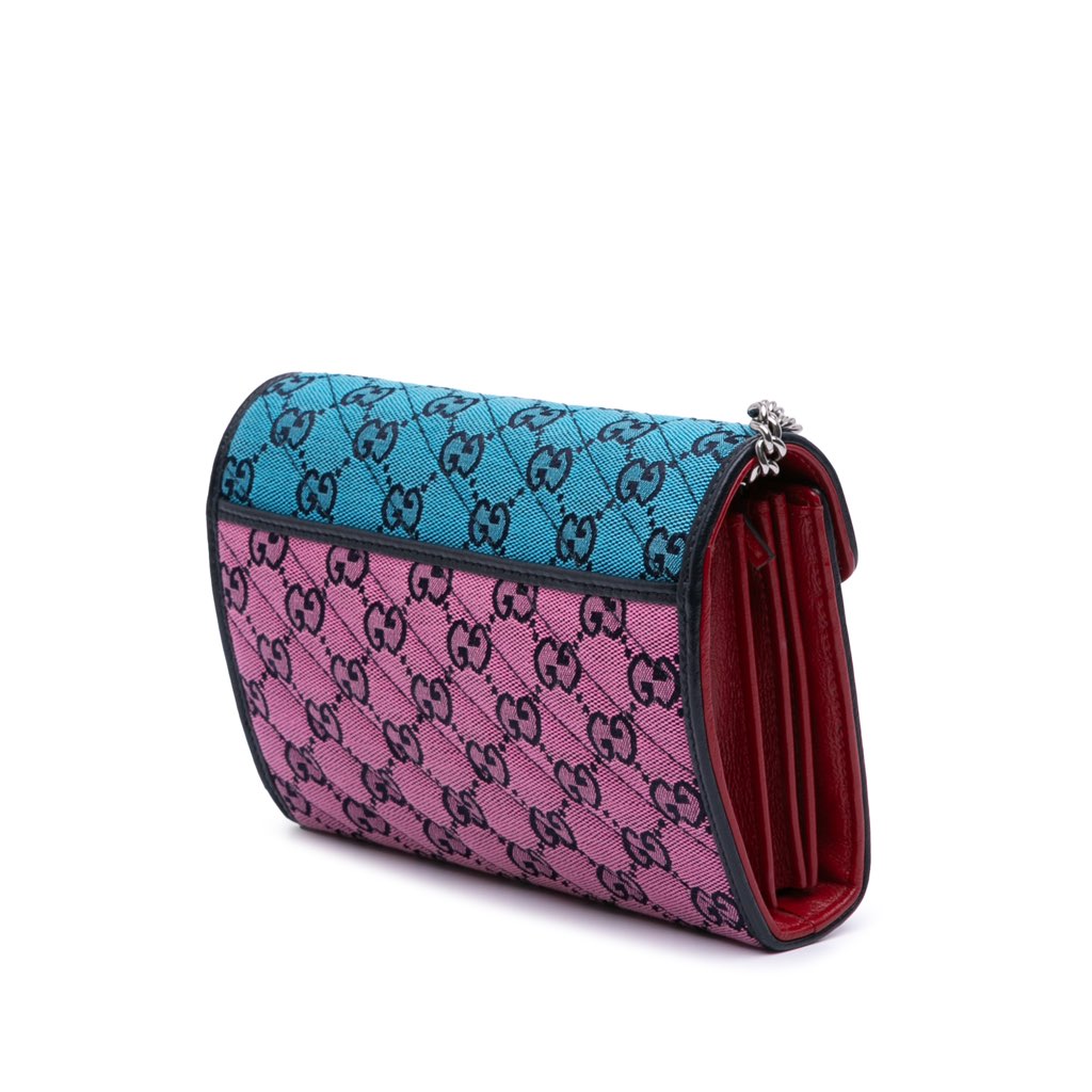 Gucci GG Marmont Matelasse Diagonal Canvas Chain Wallet - 2