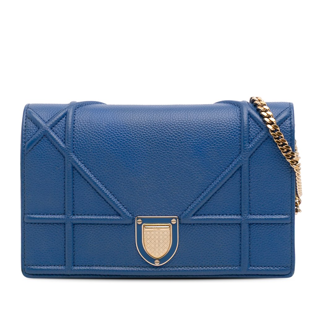 Dior Grained Calfskin Diorama Wallet on Chain