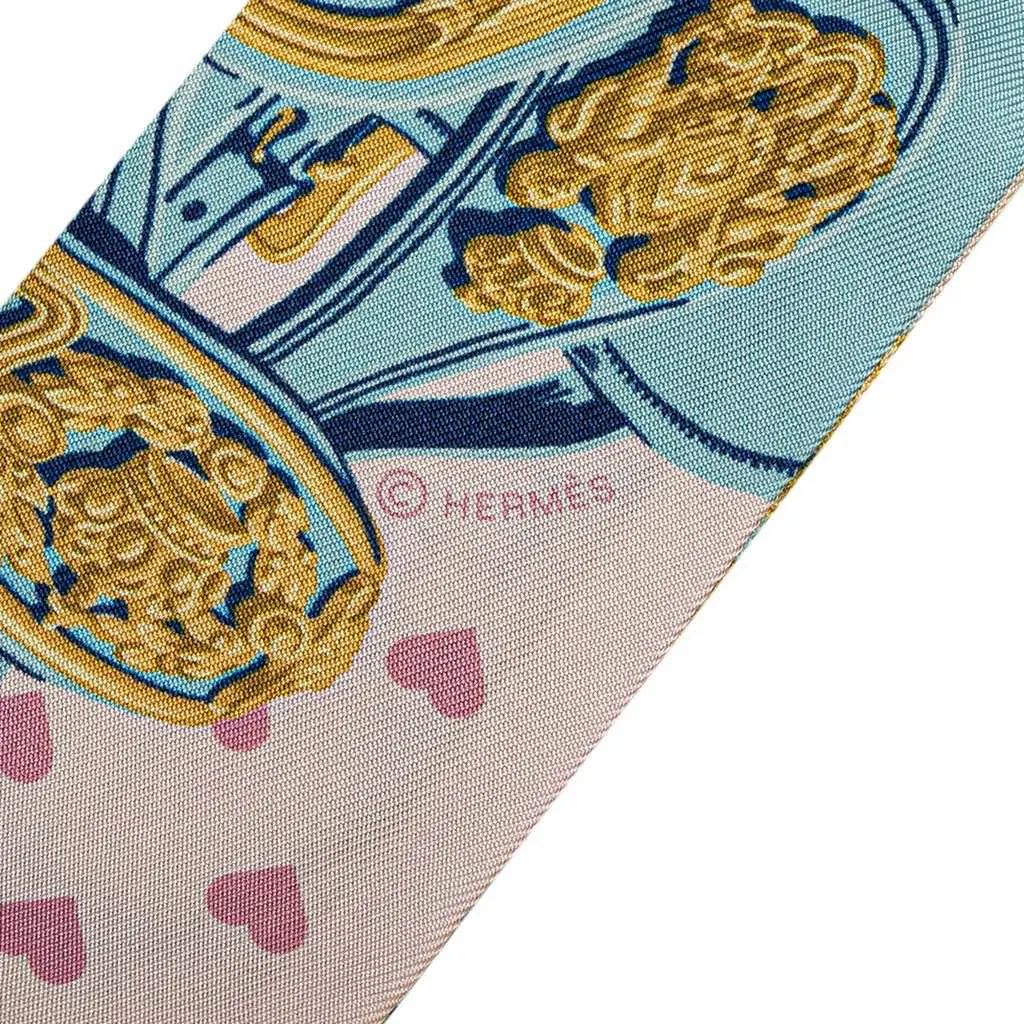 Hermès Brides De Gala Love Silk Twilly Scarf Pink Silk Good - Box View