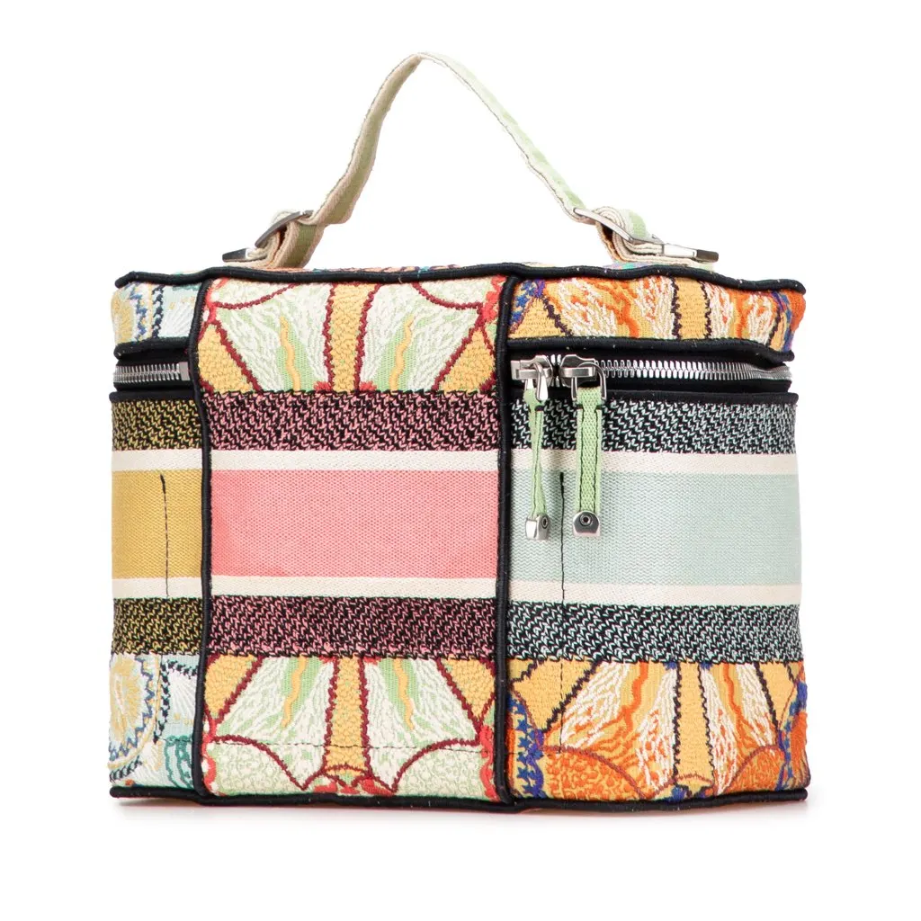 Dior Embroidered Canvas Dior In Lights Diortravel Vanity Case Pink Canvas Good - Back View
