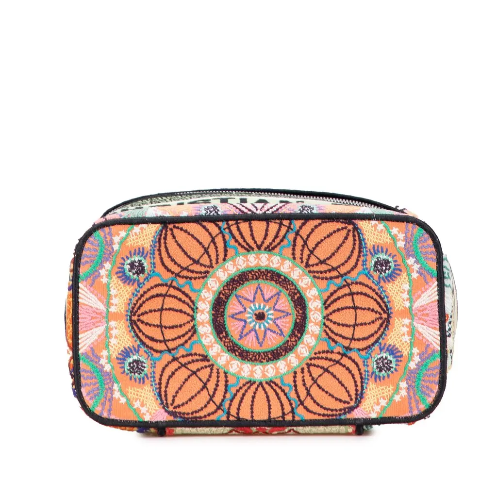 Dior Embroidered Canvas Dior In Lights Diortravel Vanity Case Pink Canvas Good - Inside View