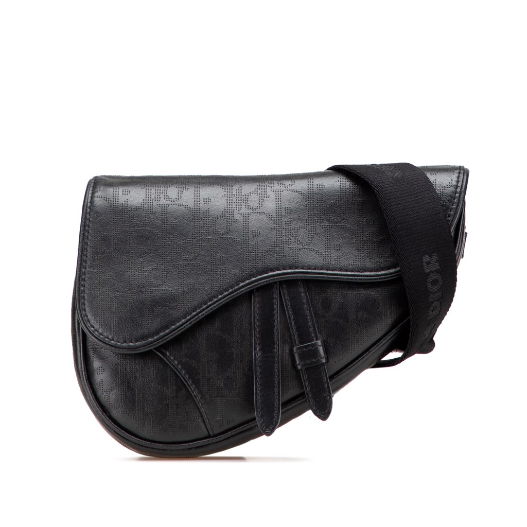 Dior Oblique Perforated Calfskin Galaxy Saddle Bag